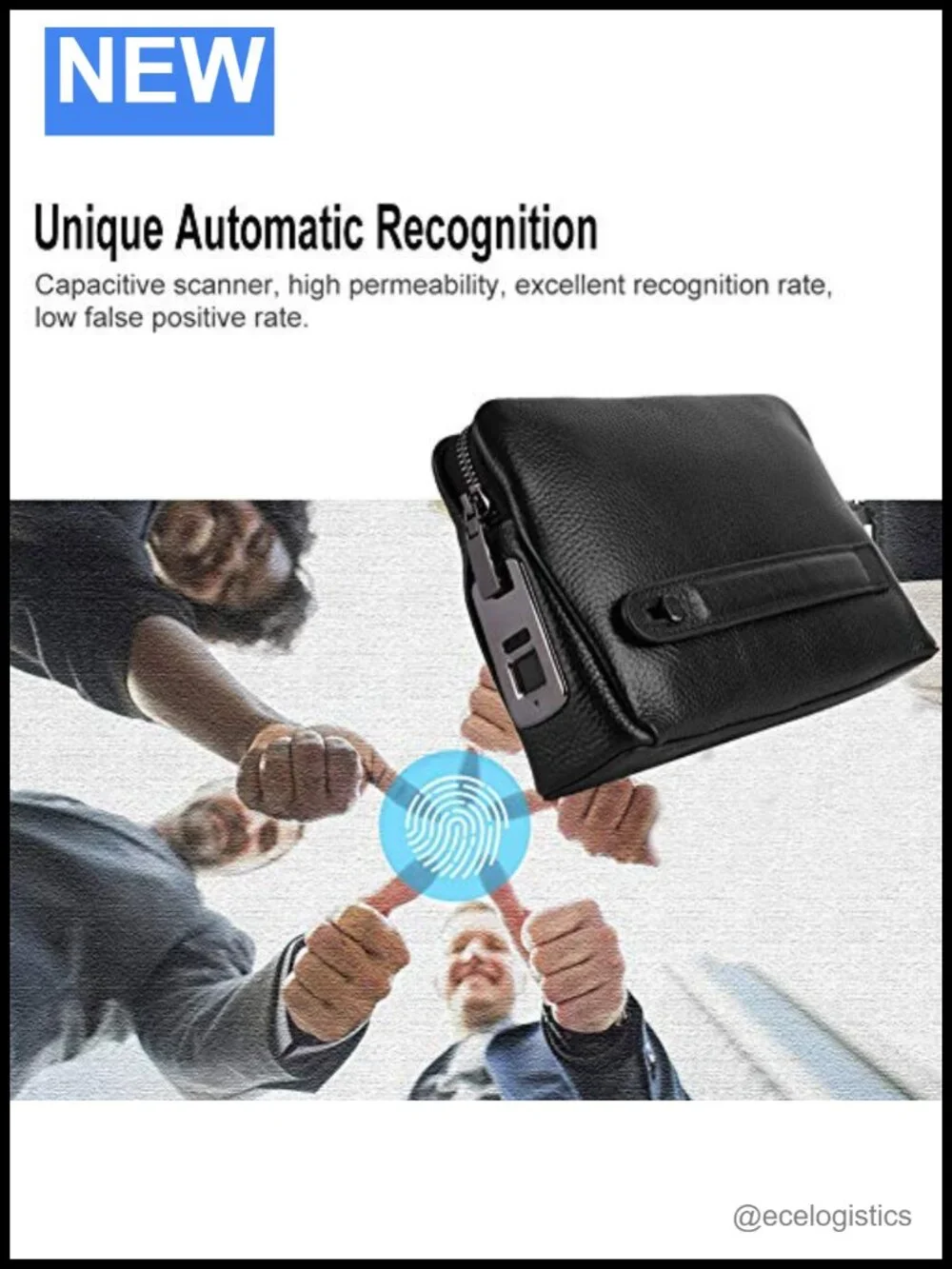 Smart Fingerprint Wallet for Men Women, Leather RFID Blocking Anti Theft Bifold